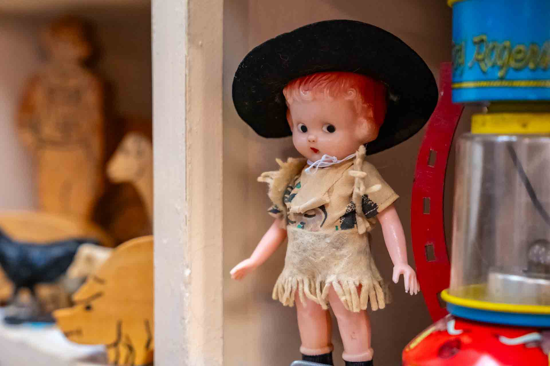 A vintage doll featured at the Barn and Charm in Old Town Newhall