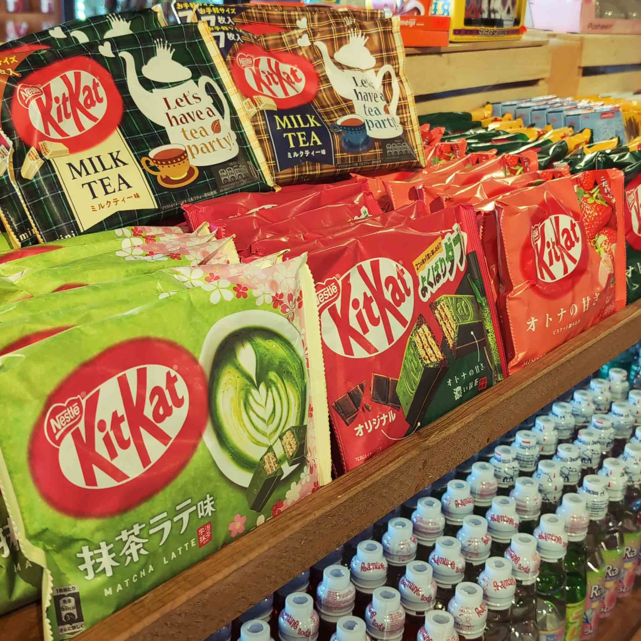 assortment of Japanese Kit Kats available at Rocket Fizz