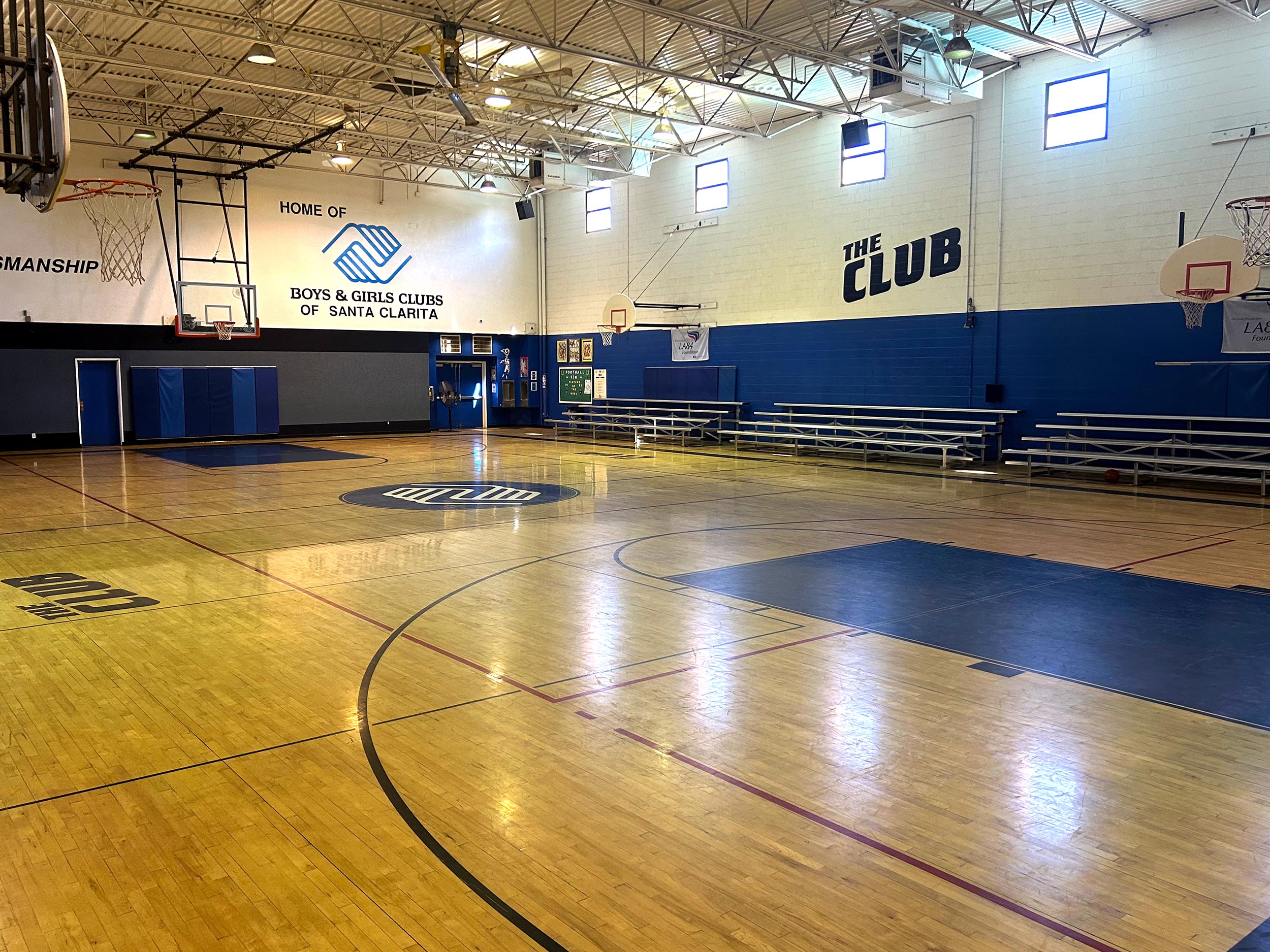 Indoor Basketball court at the Boys & Girls Club, Newhall Location