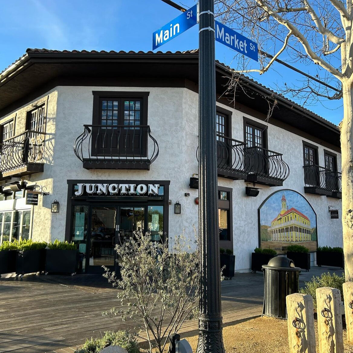 The old town Junction building featuring a mural of the original building